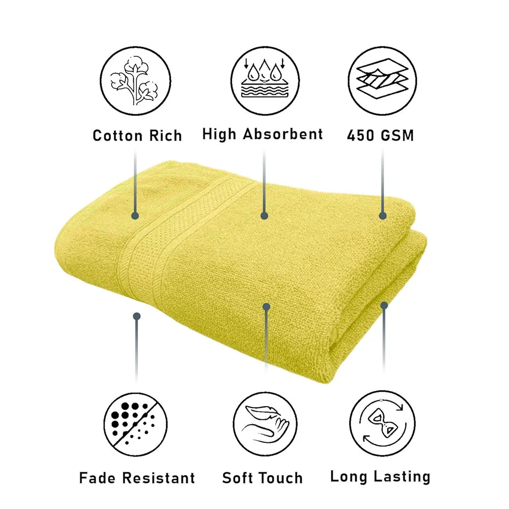 Luxe Home Cotton Bath Towel 450 GSM Quick Dry Large Size Bathroom Towels for Men & Women, Home, Kitchen, Gym, Spa